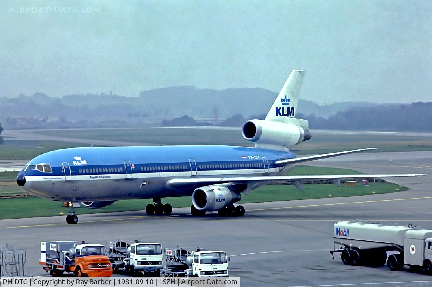PH-DTC, 1972 Douglas DC-10-30 C/N 46552, PH-DTC   McDonnell-Douglas DC-10-30 [46552] (KLM Royal Dutch Airlines) Zurich~HB 10/09/1981