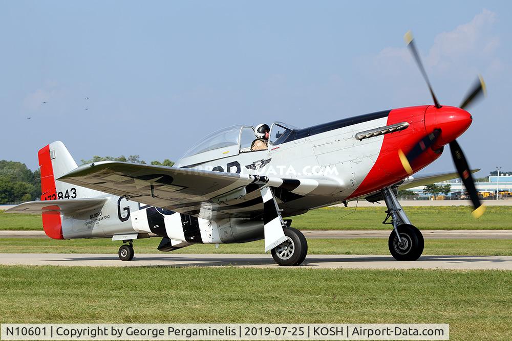 N10601, 1944 North American P-51D Mustang C/N 122-40383, Oshkosh 2019.