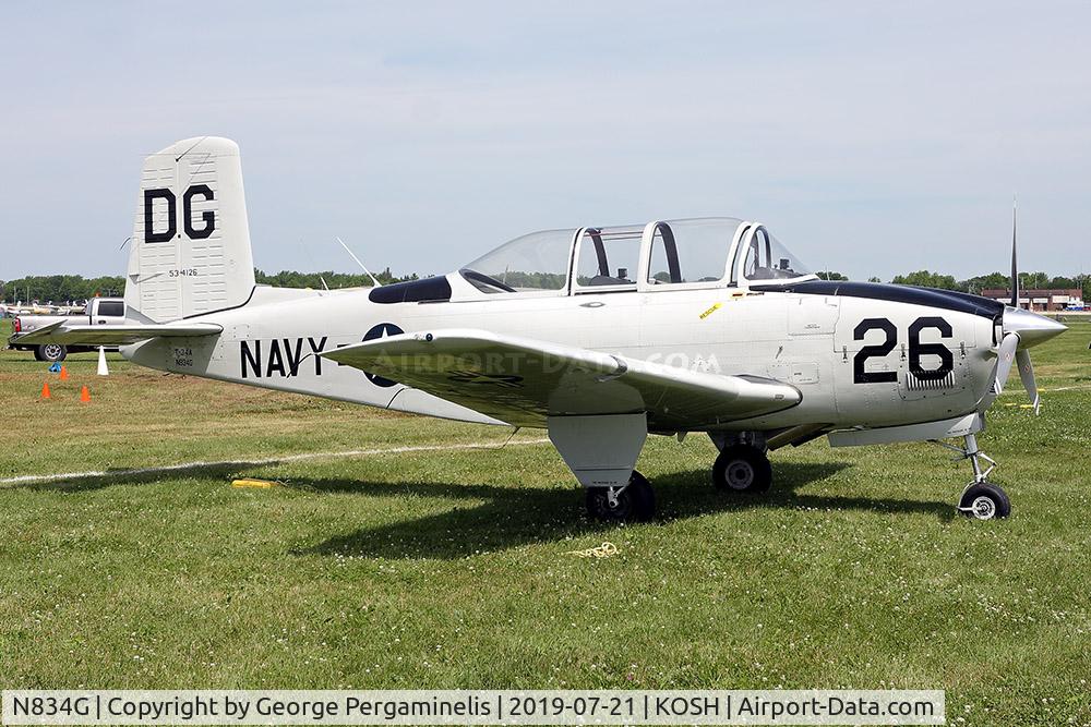 N834G, 1955 Beech (CCF) T-34A (A45) Mentor C/N CCF34-95, Oshkosh 2019.