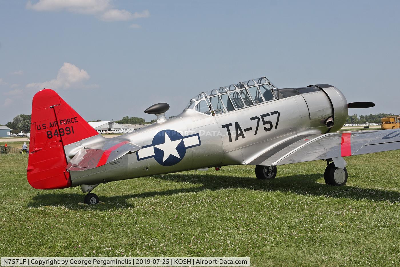 N757LF, 1944 North American AT-6D Texan C/N 84991, Oshkosh 2019.