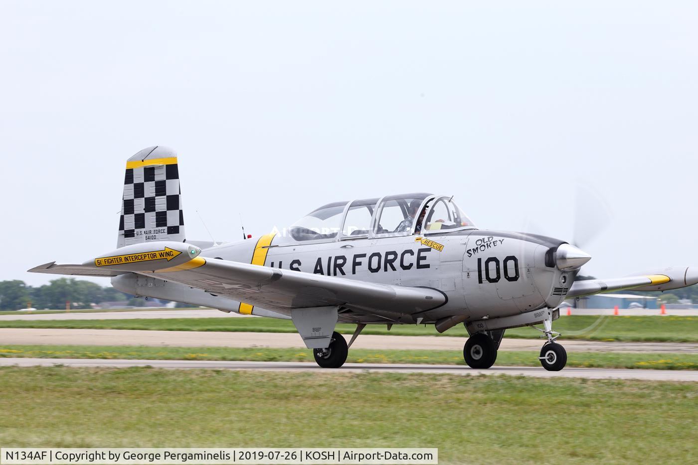 N134AF, 1953 Beech T-34A (A45) Mentor Mentor C/N G-100, Oshkosh 2019.