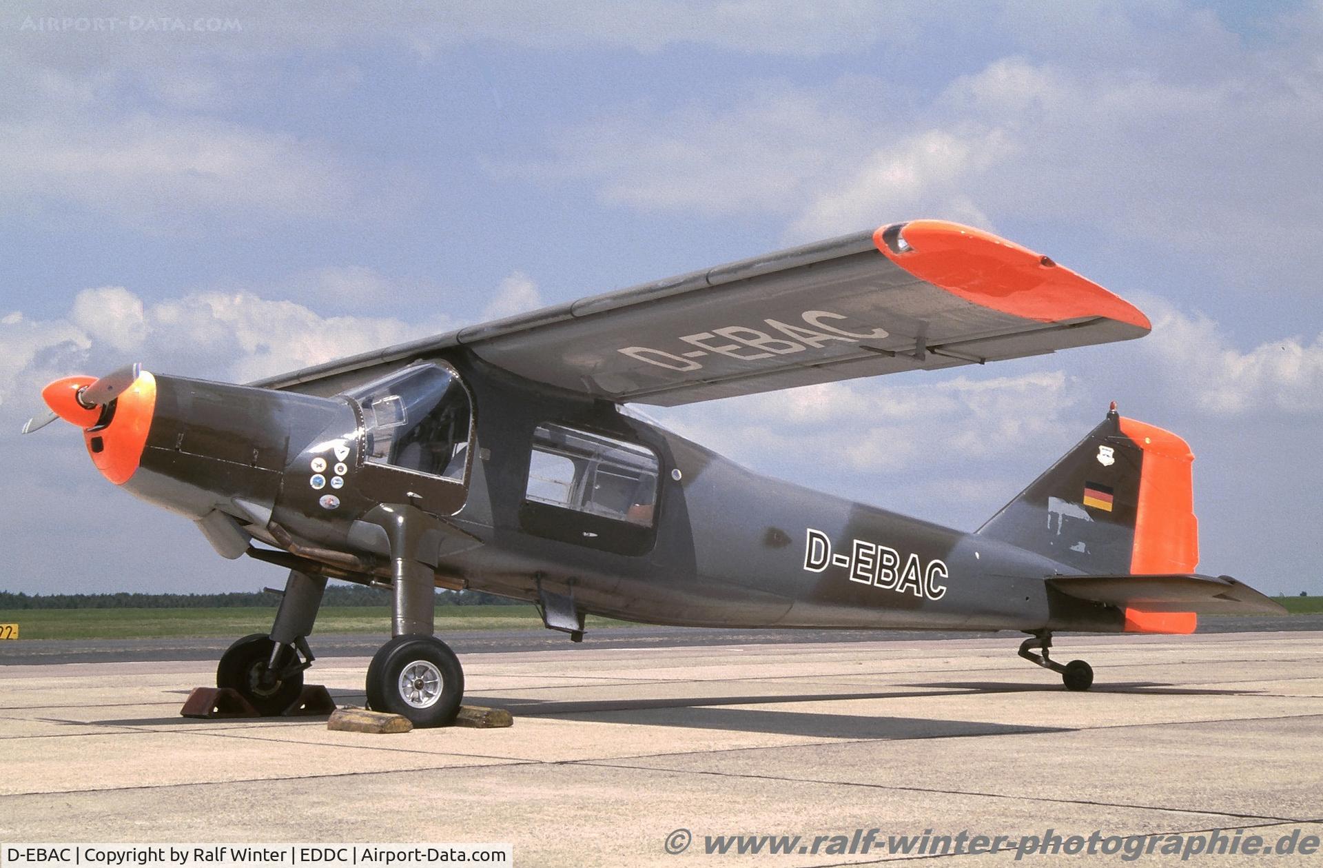 D-EBAC, Dornier Do-27A-4 C/N 381, Dornier Do-27A4 - Private ex 56+76 - 381 - D-EBAC - 1997 - DRS
