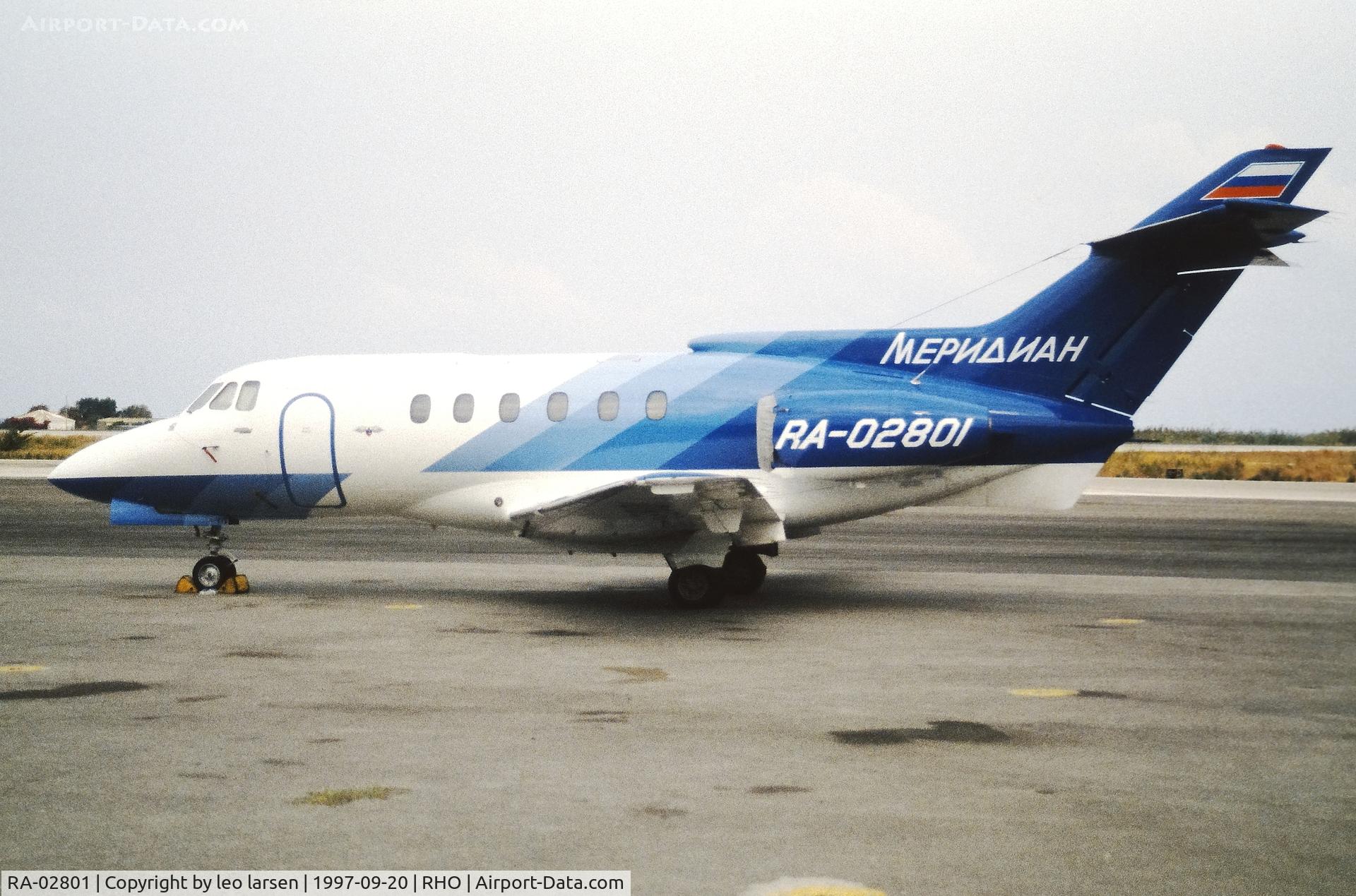 RA-02801, 1980 British Aerospace HS.125 Series 700B C/N 257097, Rhodos 20.9.1997.Meridian Air