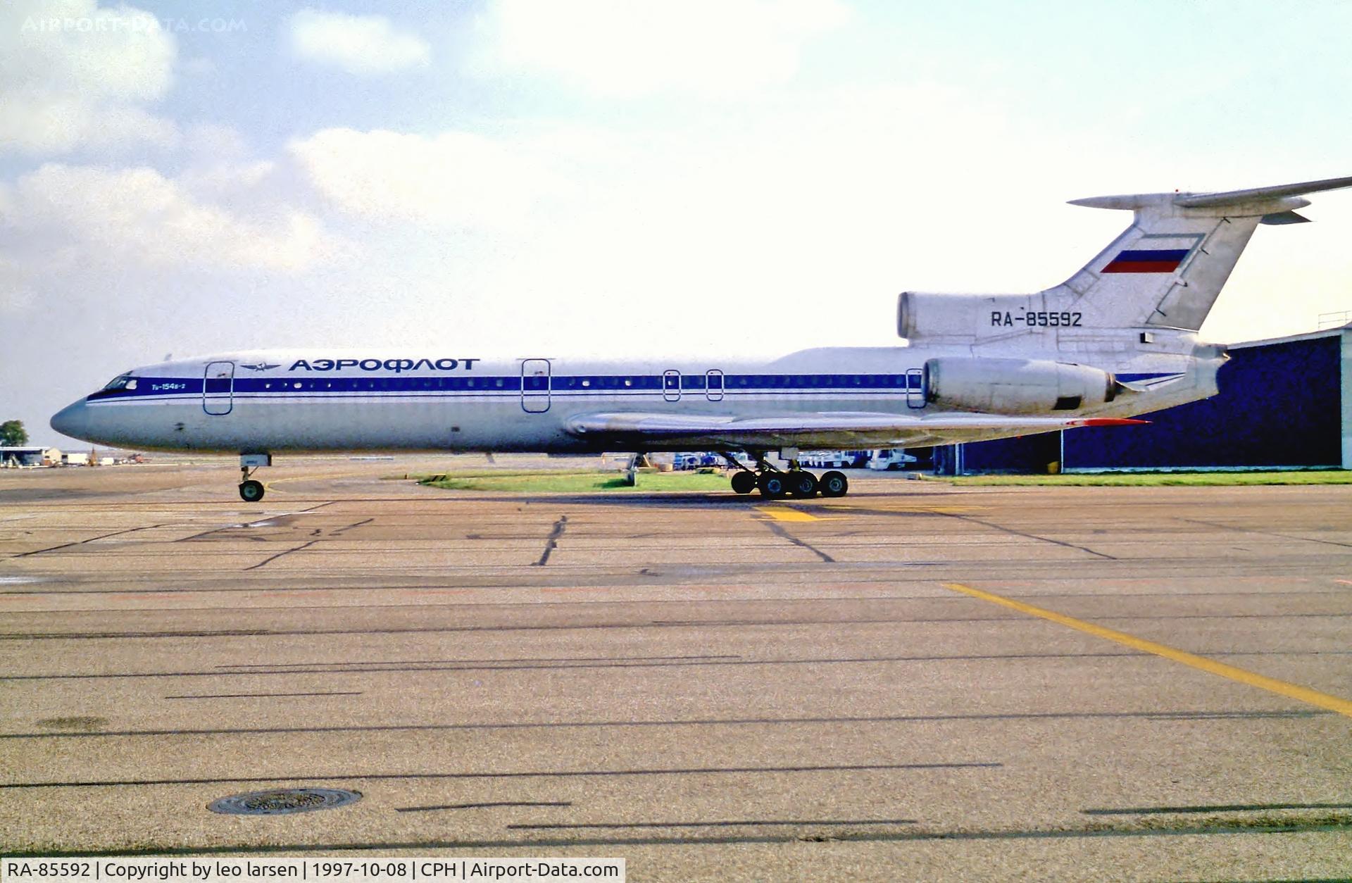 RA-85592, 1983 Tupolev Tu-154B-2 C/N 83A592, Copenhagen 8.10.1997
