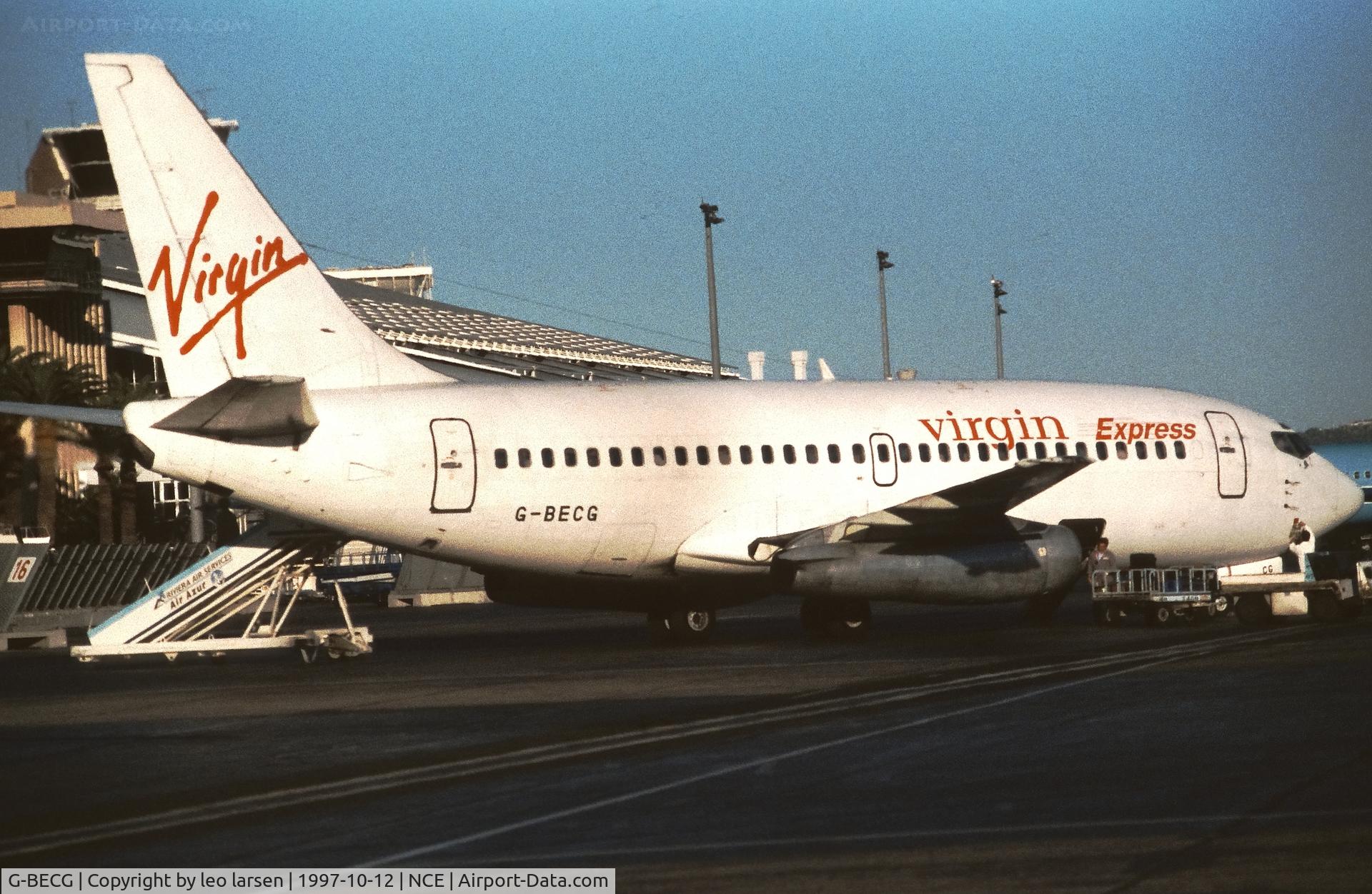 G-BECG, 1976 Boeing 737-204 C/N 21335, Nice 12.10.1997