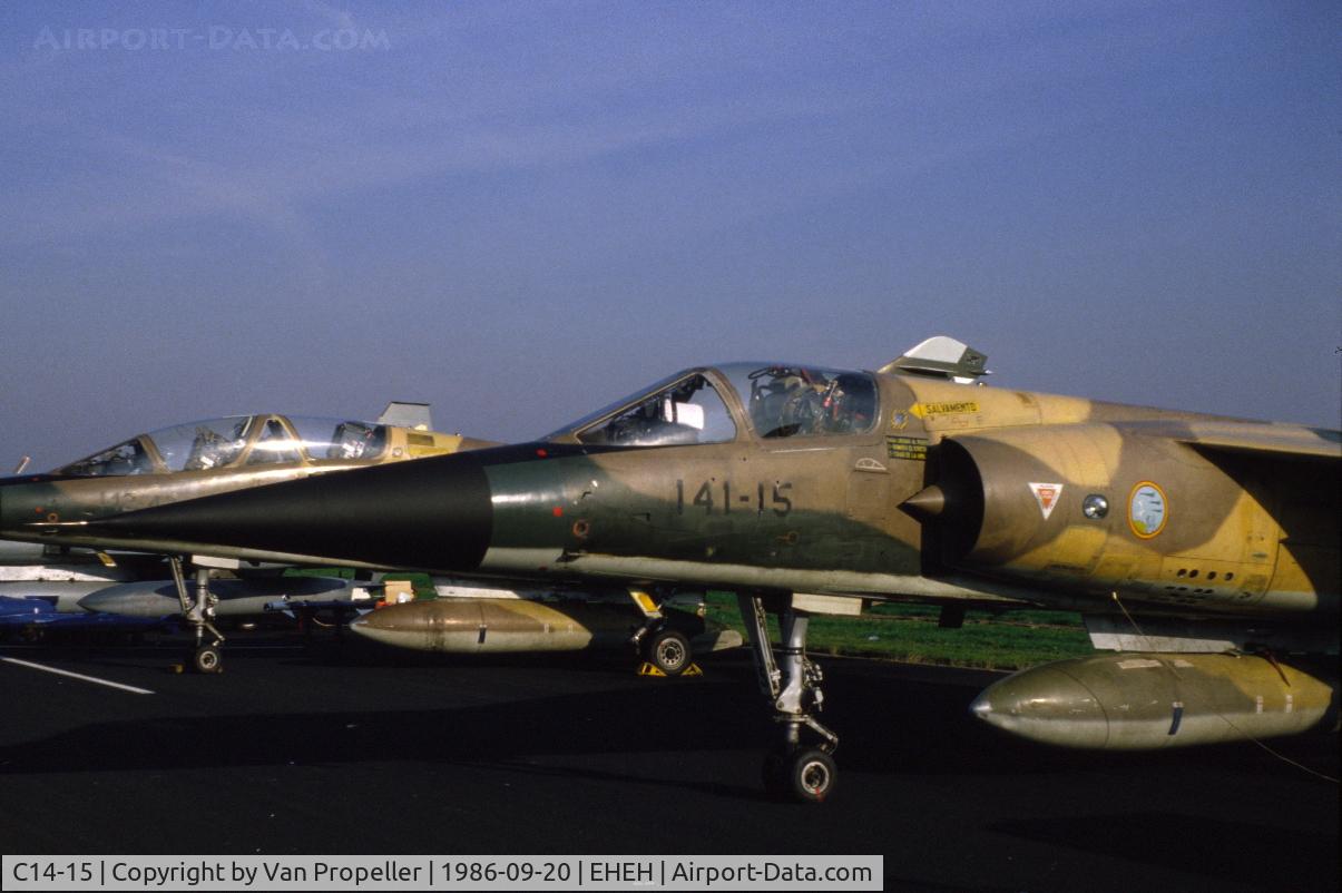 C14-15, Dassault Mirage F-1CE(M) C/N not found, Spanish Air Force Dassault Mirage F1CE at 1986 Eindhoven Air Base Open Day, the Netherlands. 141-15 at the time.
