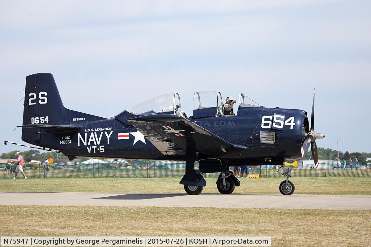 N75947, 1957 North American T-28C Trojan C/N 226-231 (140654), Oshkosh 2015.