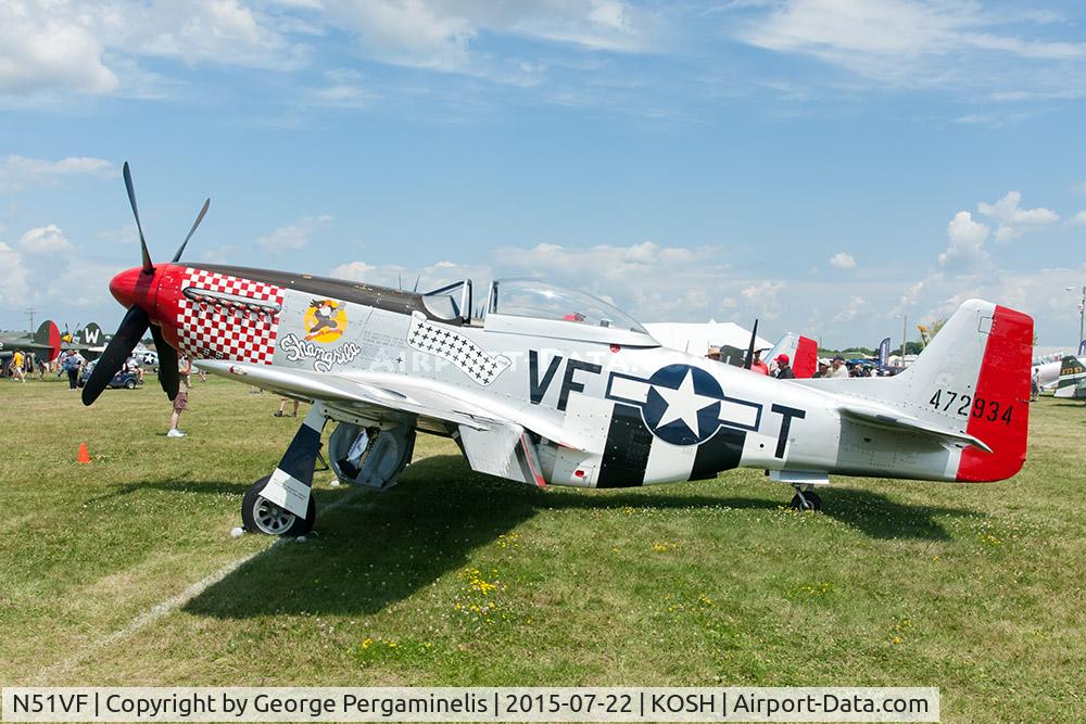 N51VF, 1945 North American F-51D Mustang C/N 45-11553, Oshkosh 2015.