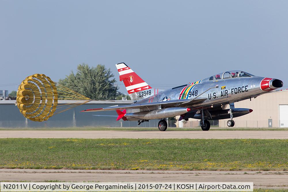 N2011V, 1958 North American F-100F Super Sabre C/N 243-224, Oshkosh 2015.