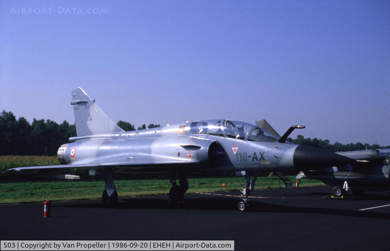 503, Dassault Mirage 2000B C/N 503, French Air Force Dassault Mirage 2000B at the 1986 Open Day at Eindhoven Air Base, the Netherlands