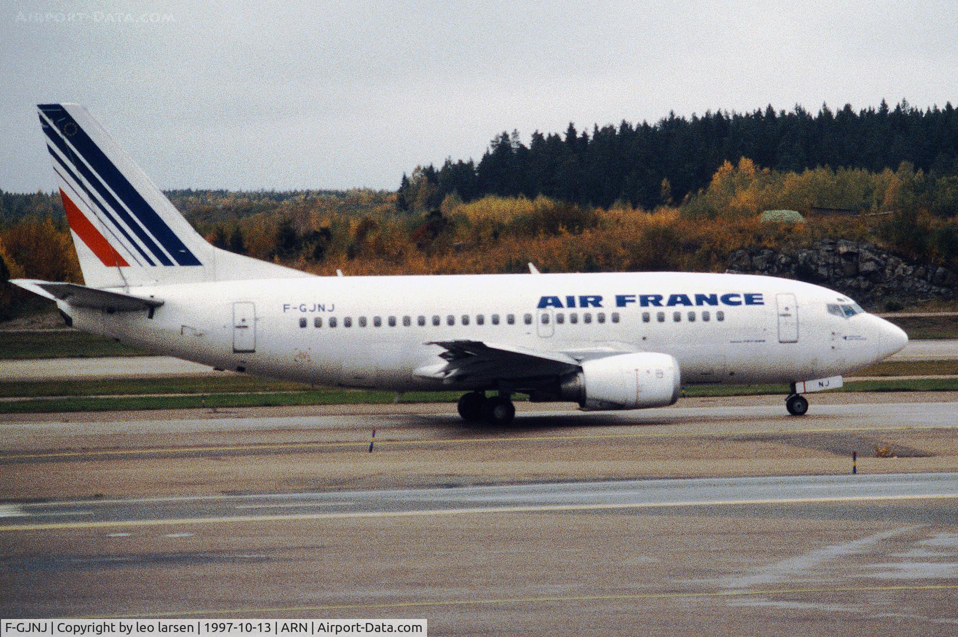 F-GJNJ, 1993 Boeing 737-528 C/N 25235, Arlanda 13.10.1997