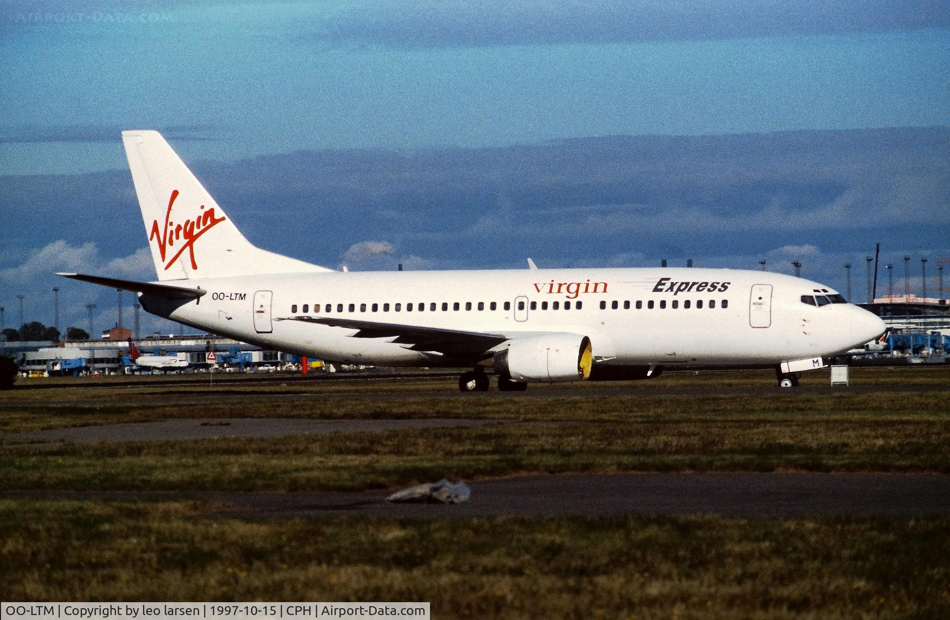 OO-LTM, 1991 Boeing 737-3M8 C/N 25070, Copenhagen 15.10.1997