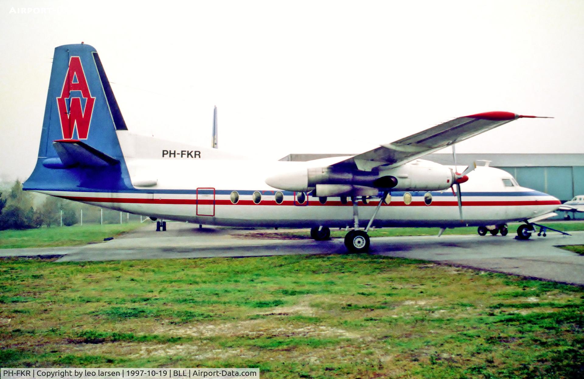 PH-FKR, 1967 Fokker F-27-200 Friendship C/N 10321, Billund 19.10.1997