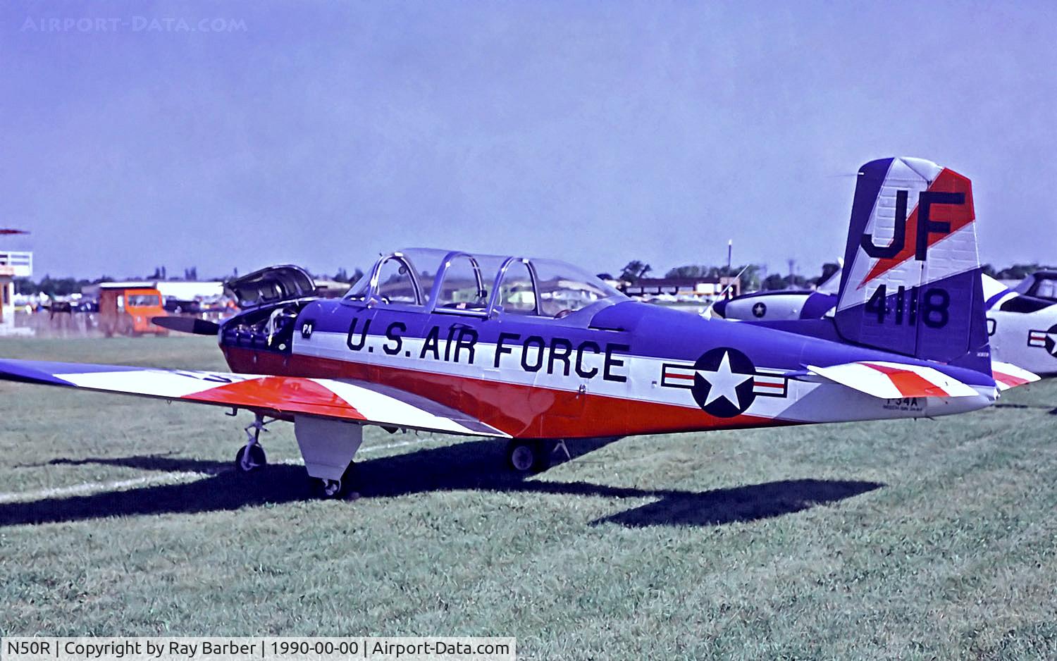 N50R, 1953 Beech (CCF) T-34A (A45) Mentor C/N CCF34-87, N50R   (53-4118) Canadian Car & Foundry T-34A Mentor [CCF34-87] (Ex United States Air Force)  (Place & Date unknown) @ 1990's