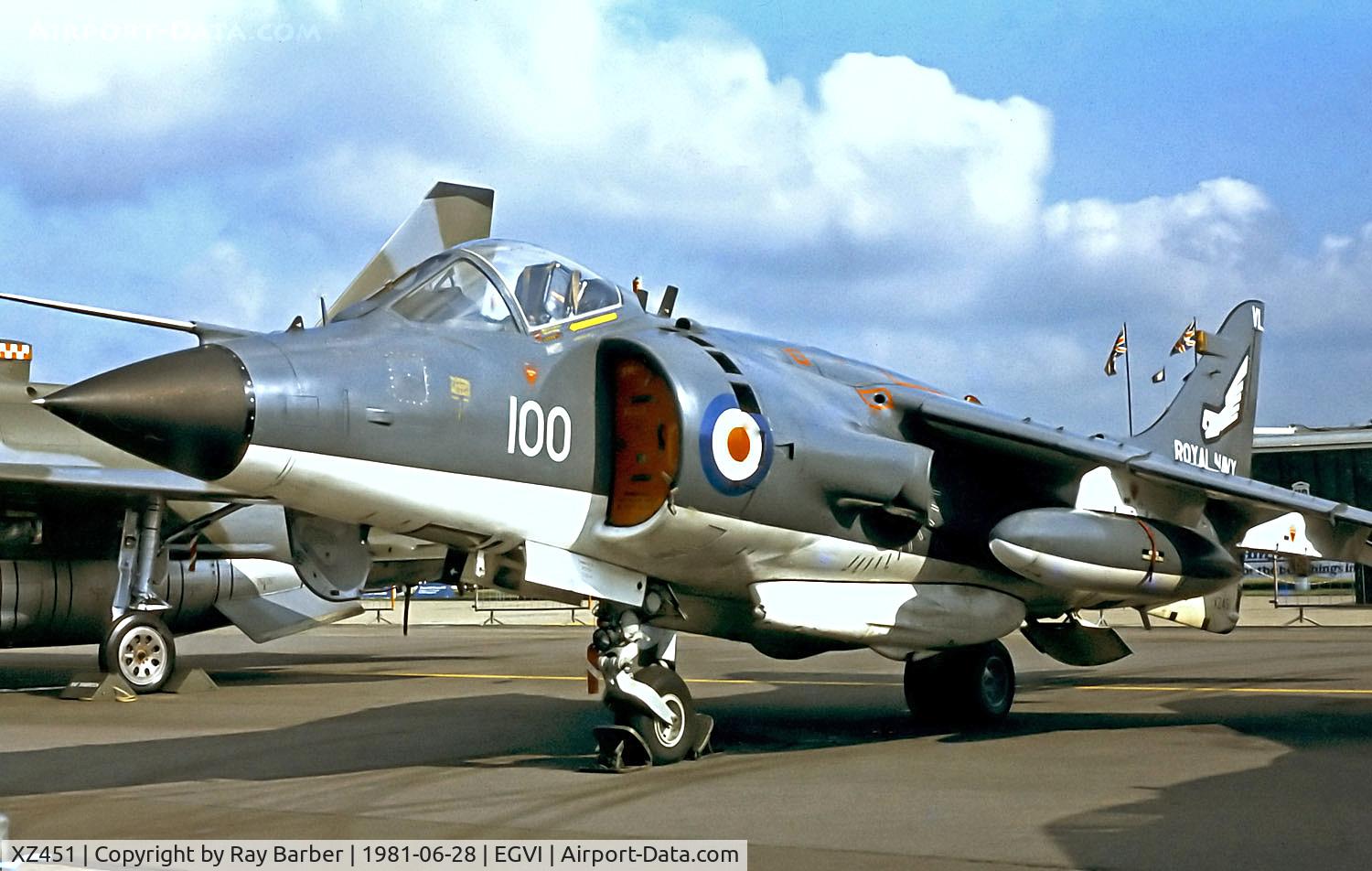XZ451, 1979 British Aerospace Sea Harrier FRS.1 C/N 41H-912005, XZ451   BAe Sea Harrier FRS.1 [41H-912005] (Royal Navy) RAF Greenham Common~G 28/06/1981