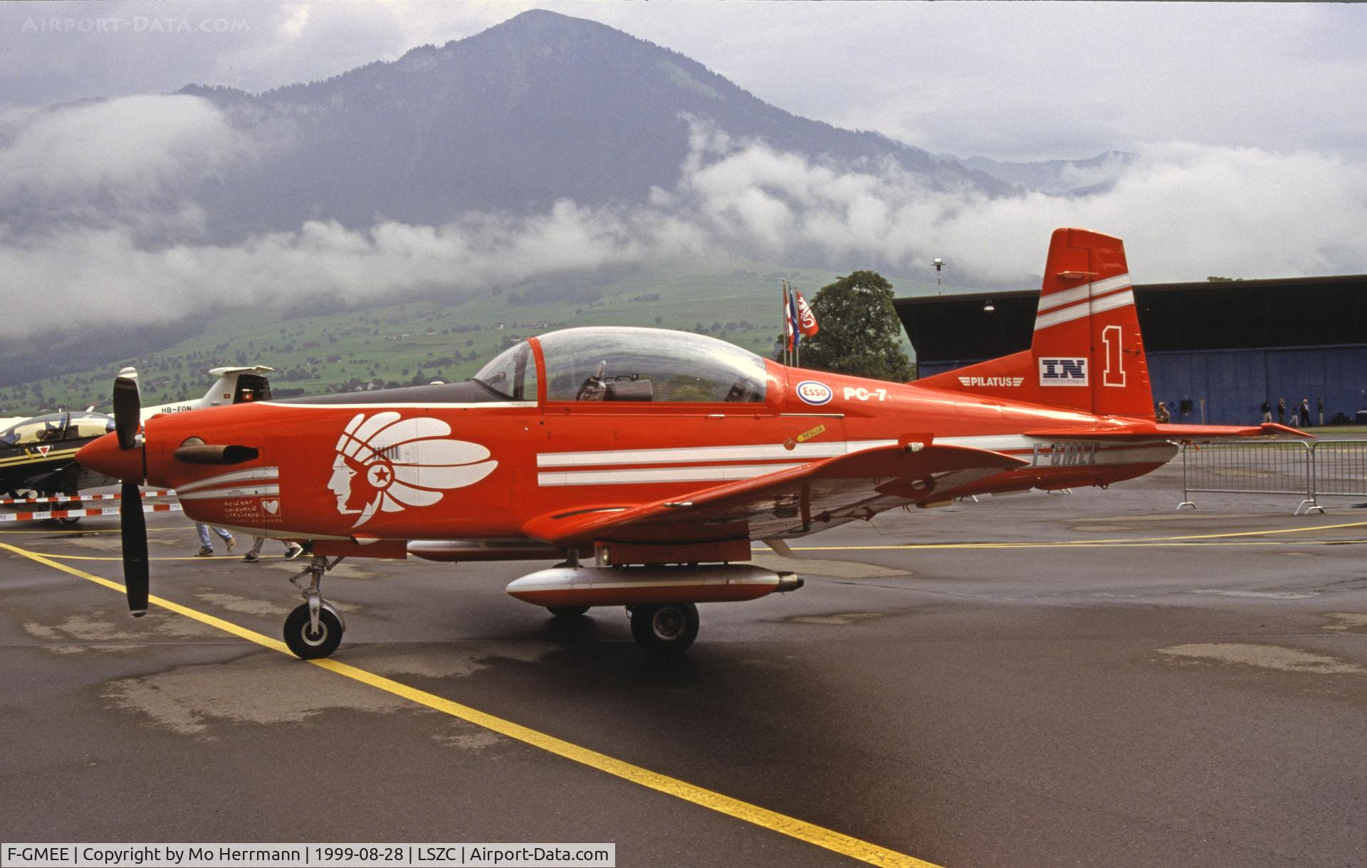 F-GMEE, Pilatus PC-7 C/N 558, taken at Buochs Pilatuswerke AG during 60 years celebration festival (company internal air show only)