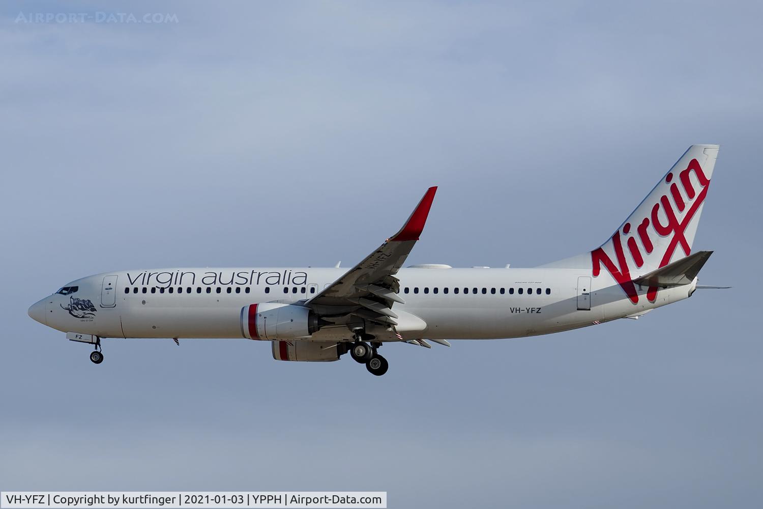 VH-YFZ, 2017 Boeing 737-8FE C/N 41005, Boeing 737-800 cn 41005   ln 6651. Virgin Australia VH-YFZ YPPH 03 January 2021