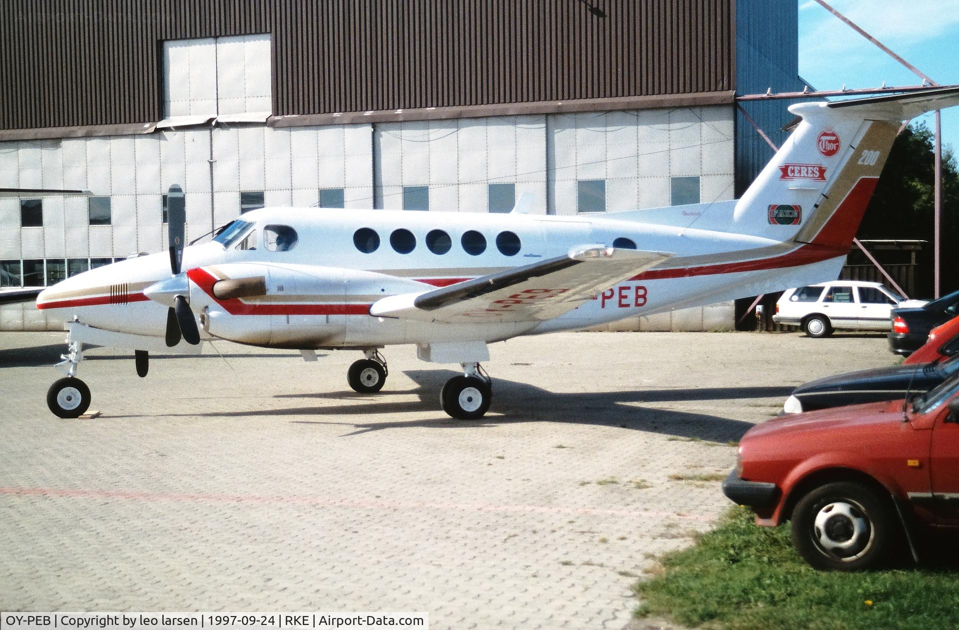 OY-PEB, 1977 Beech 200 Super King Air C/N BB-309, Roskilde 24.9.1997