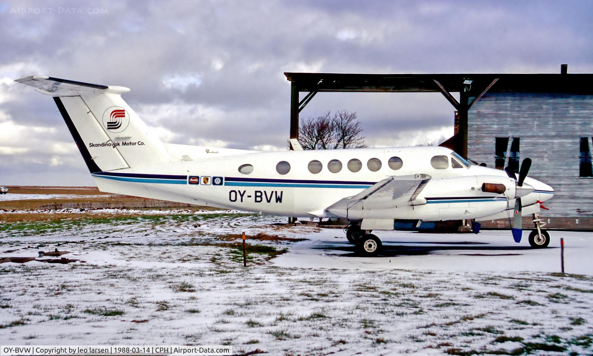 OY-BVW, 1980 Beech 200 Super King Air C/N BB-705, Copenhagen 14.3.1988