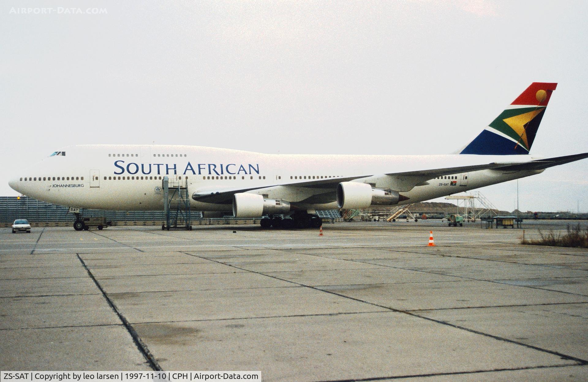 ZS-SAT, 1983 Boeing 747-344 C/N 22970, Copenhagen 10.11.1997