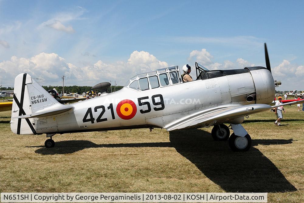 N651SH, 1944 North American T-6G Texan C/N 168-409, Oshkosh 2013.