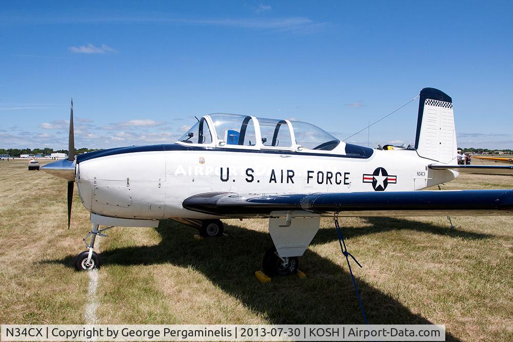 N34CX, 1958 Beech T-34A Mentor C/N CG-223, Oshkosh 2013.