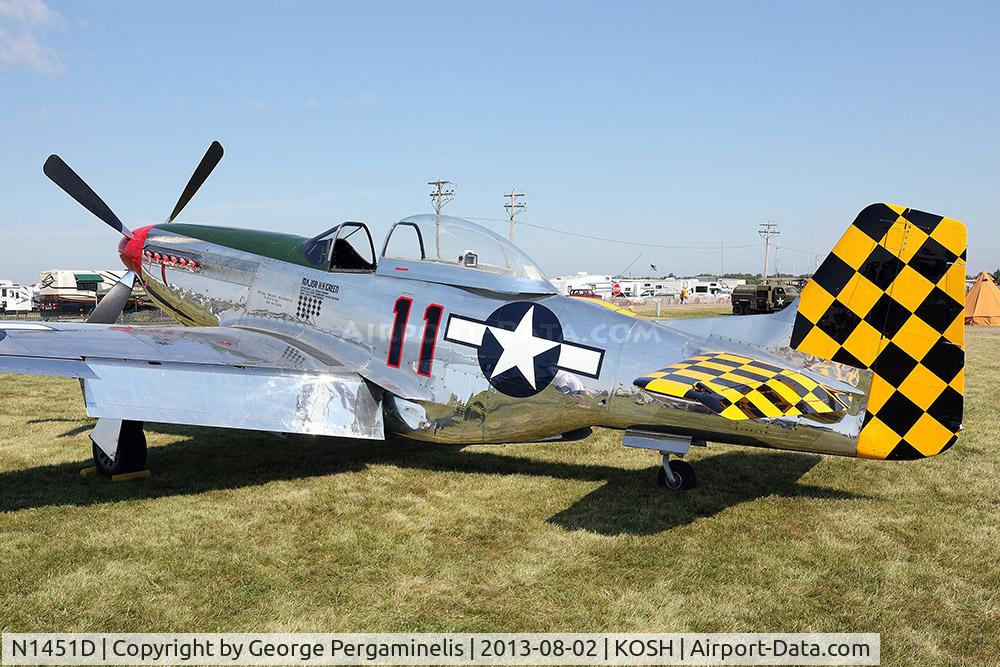 N1451D, 1944 North American P-51D Mustang C/N 44-74446A, Oshkosh 2013.