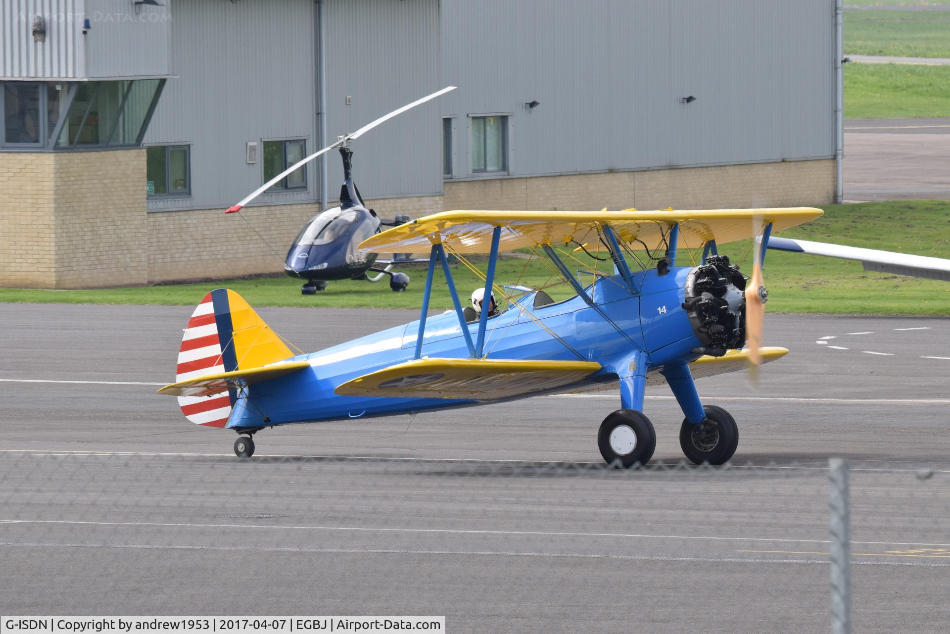 G-ISDN, 1941 Boeing N2S-3 Kaydet C/N 75-1263, G-ISDN at Gloucestershire Airport.