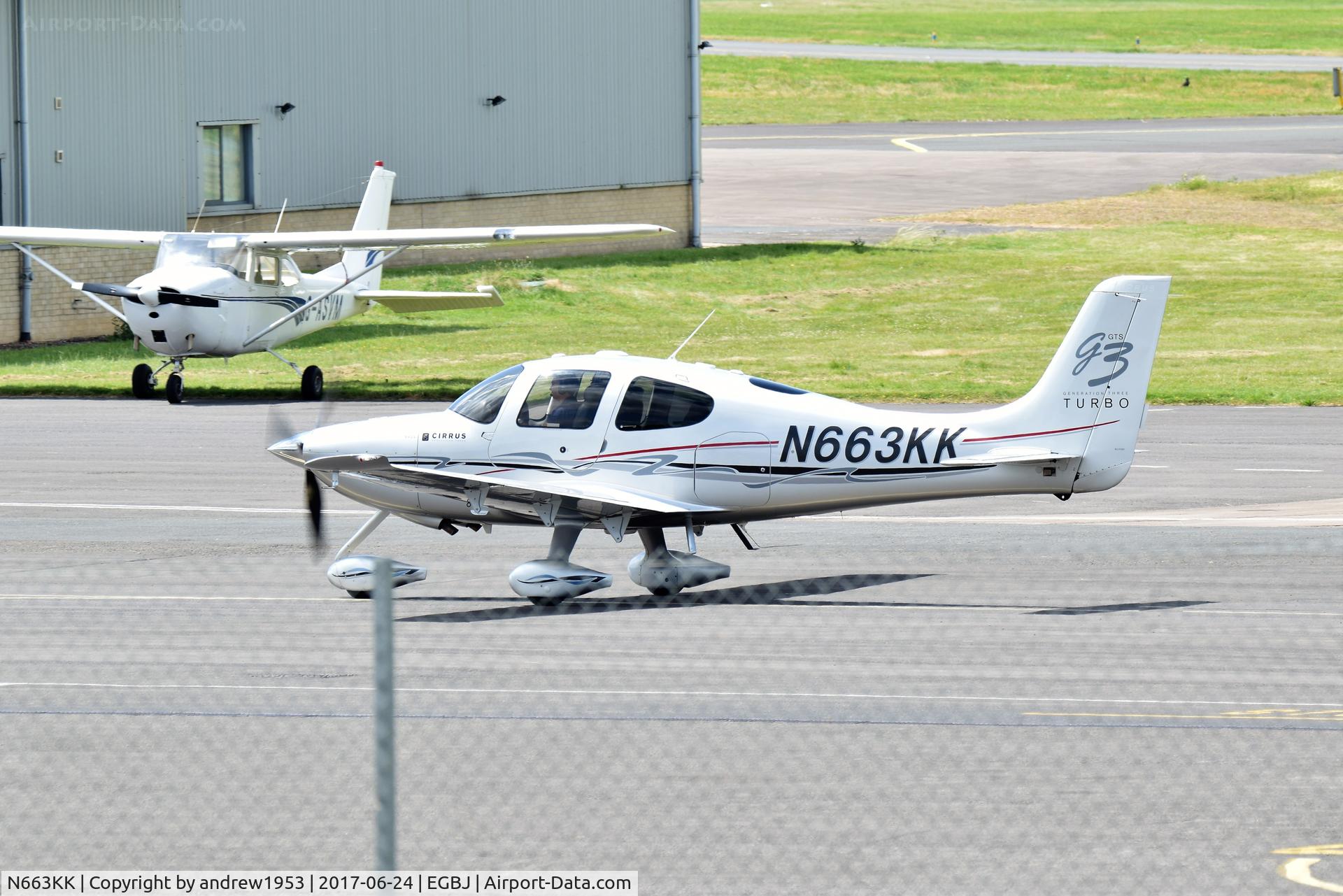 N663KK, 2008 Cirrus SR22 G3 GTS Turbo C/N 3064, N663KK at Gloucestershire Airport.