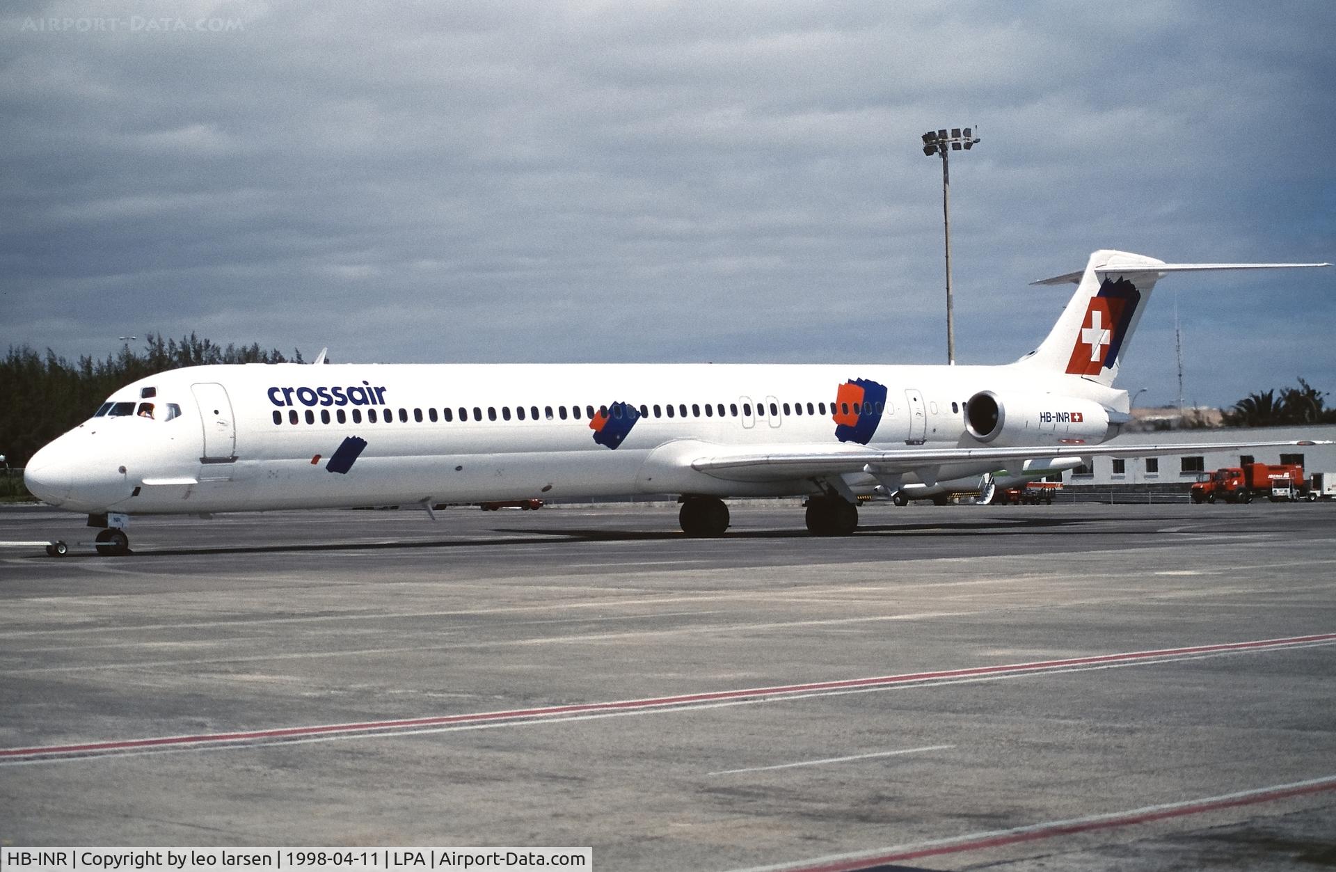 HB-INR, 1985 McDonnell Douglas MD-82 (DC-9-82) C/N 49227, Las Palmas 11.4.1998