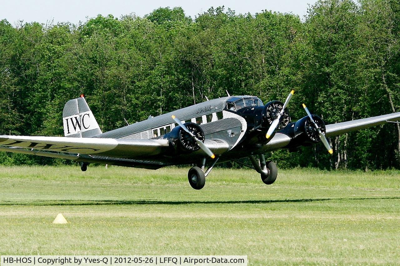 HB-HOS, 1939 Junkers Ju-52/3m g4e C/N 6580, Junkers Ju-52-3m, Take off, La Ferté-Alais airfield (LFFQ) Air show 2012