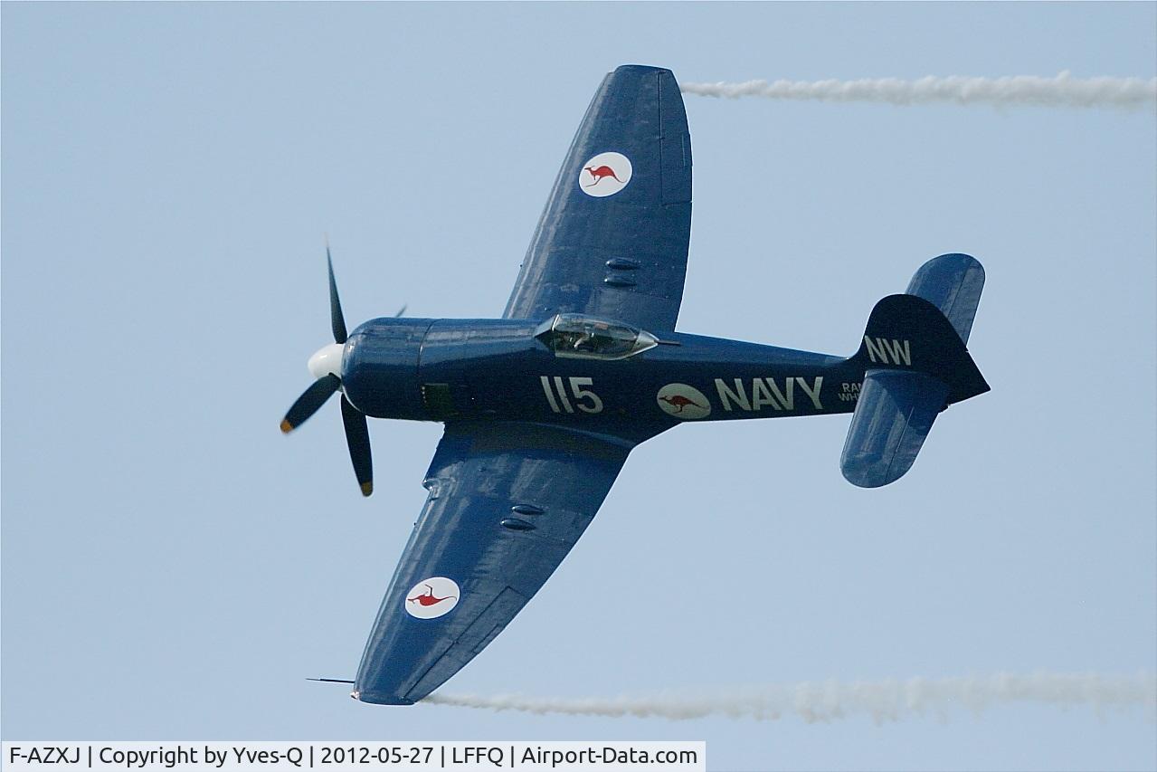 F-AZXJ, 1949 Hawker Sea Fury FB.11 C/N 37733, Hawker Sea Fury FB.11, On display, La Ferté-Alais Airfield (LFFQ) Air show 2012
