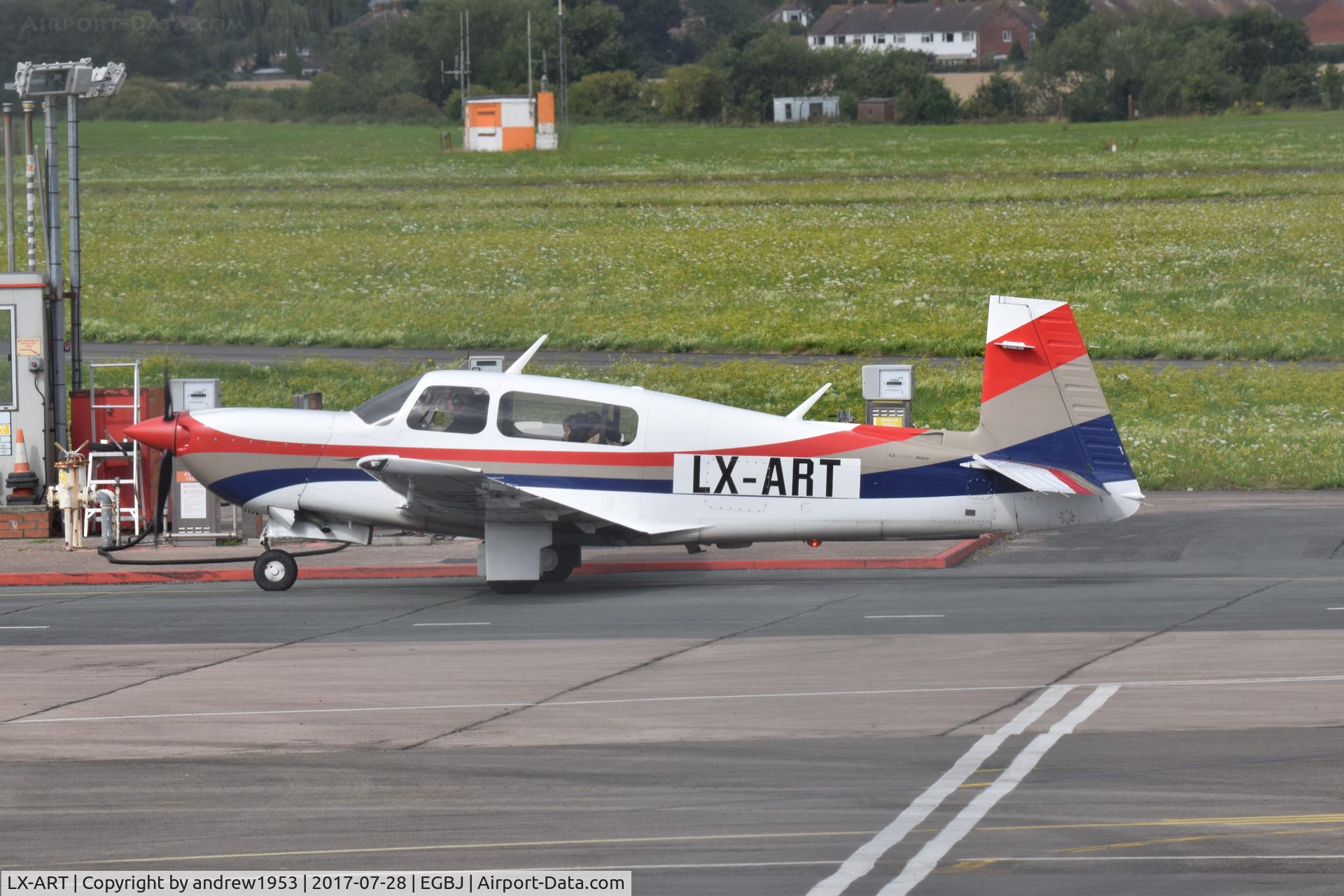 LX-ART, 1991 Mooney M20M TLS Bravo C/N 27-0098, LX-ART at Gloucestershire Airport.