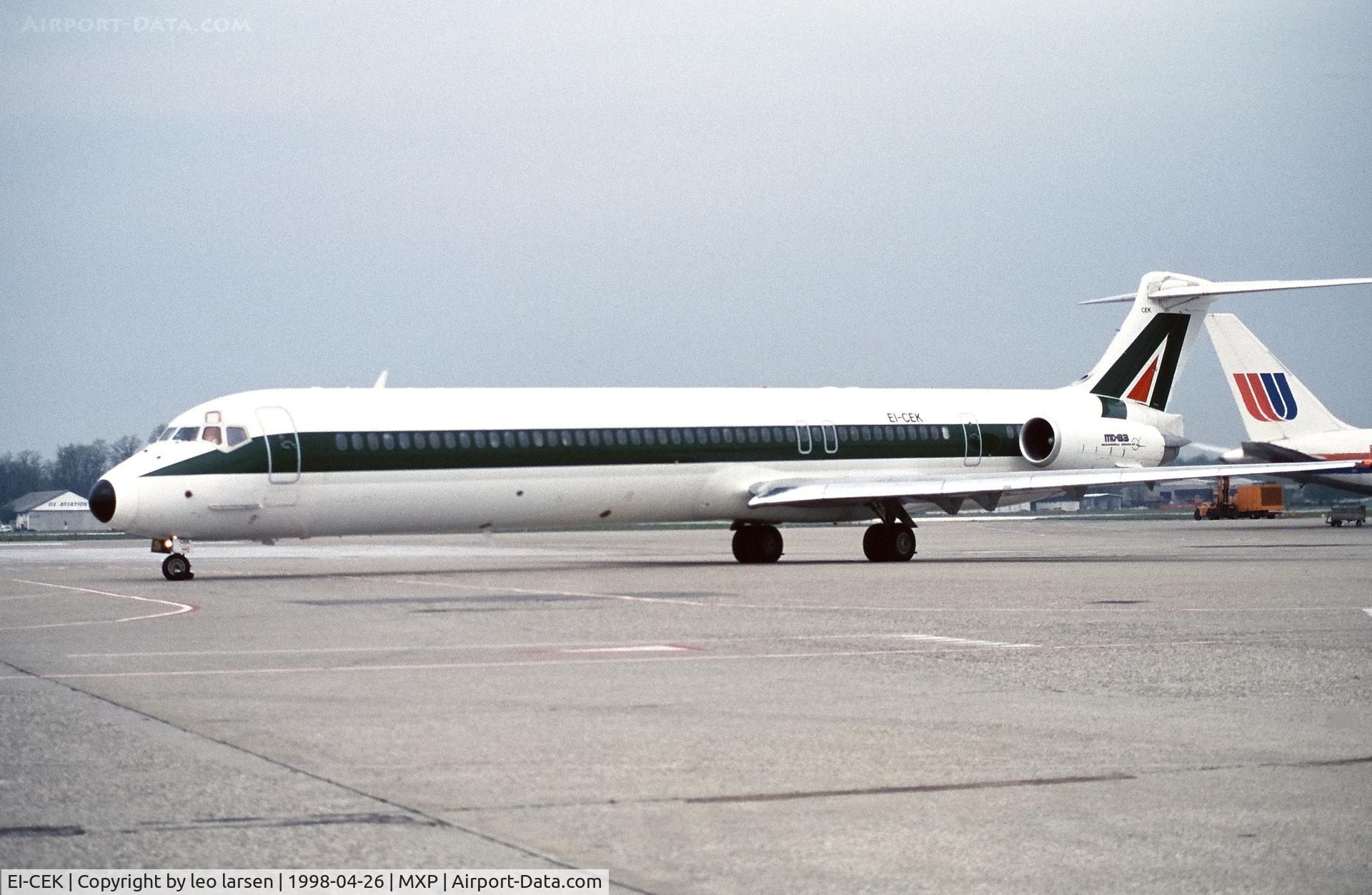 EI-CEK, 1989 McDonnell Douglas MD-83 (DC-9-83) C/N 49631, Milano Malpensa 26.4.1998