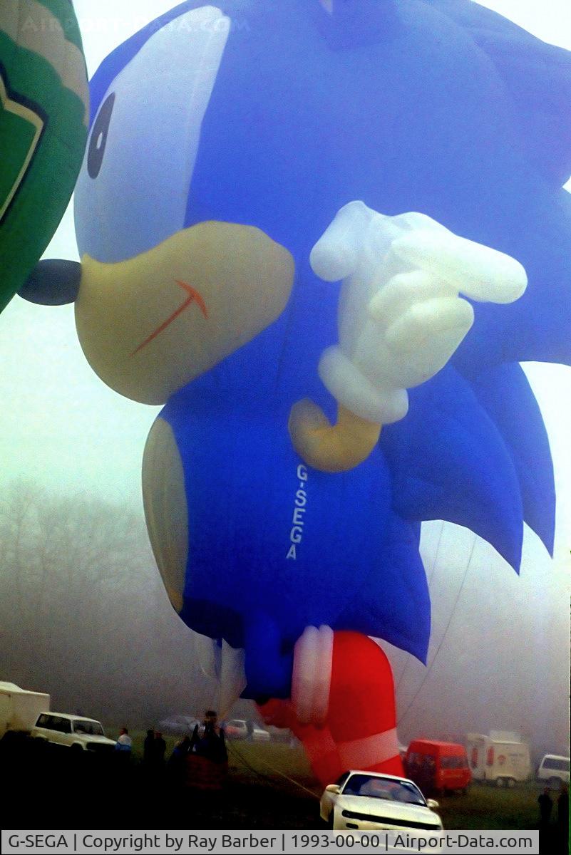 G-SEGA, 1992 Cameron Balloons Sonic-90 C/N 2896, G-SEGA   Cameron SS Sonic-90 HAFB [2896] (Place & Date unknown)~G @ 1993