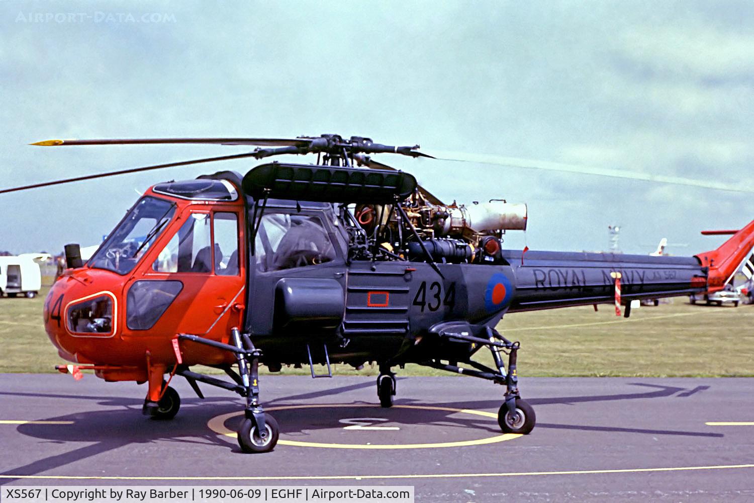 XS567, 1964 Westland Wasp HAS.1 C/N F9578, XS567   Westland Wasp HAS.1 [F.9578] (Royal Navy) RNAS Lee on Solent @ 09/06/1990