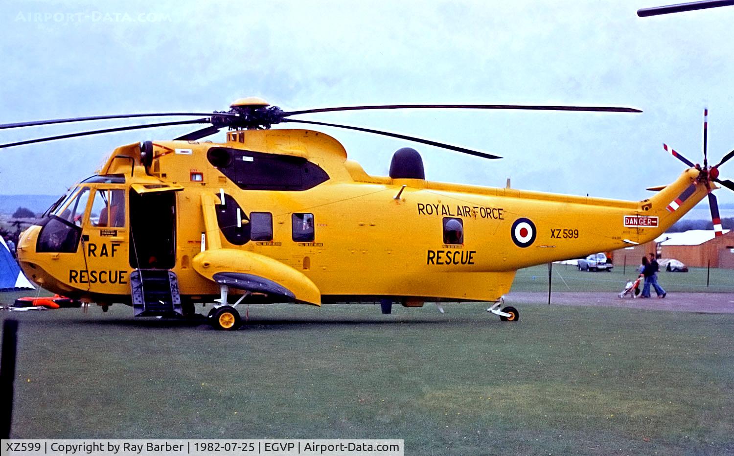 XZ599, 1978 Westland Sea King HAR.3 C/N WA865, XZ599   Westland Sea King HAR.3 [WA/865] (Royal Air Force) AAC Middle Wallop~G 25/07/1982