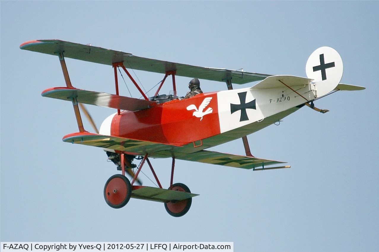 F-AZAQ, Fokker Dr.1 Triplane Replica C/N 01, Fokker Dr.1 Triplane replica, On display, La Ferté-Alais Airfield (LFFQ) Air show 2012