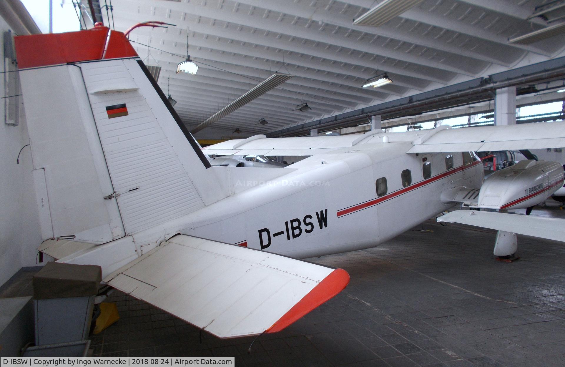 D-IBSW, Dornier Do-28D-1 Skyservant C/N 4033, Dornier Do 28D-1 Skyservant operated by TU Braunschweig (Brunswick Technical University) as research aircraft until 1993, now at the Museum für Luftfahrt u. Technik at Wernigerode