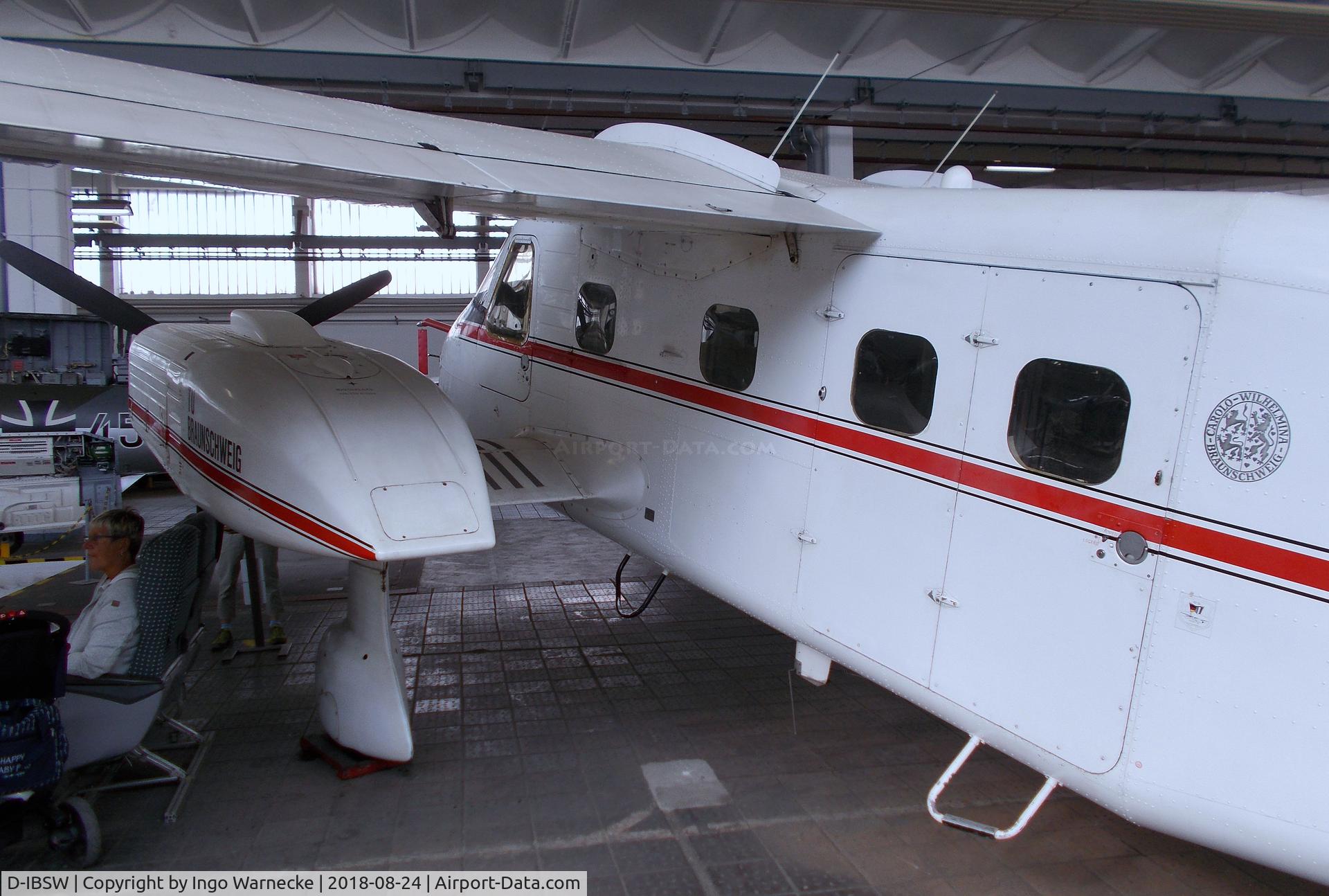 D-IBSW, Dornier Do-28D-1 Skyservant C/N 4033, Dornier Do 28D-1 Skyservant operated by TU Braunschweig (Brunswick Technical University) as research aircraft until 1993, now at the Museum für Luftfahrt u. Technik at Wernigerode