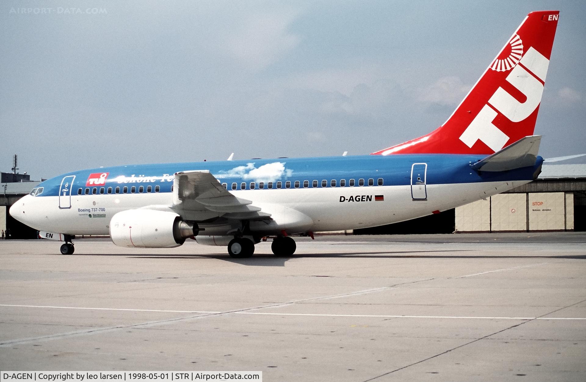 D-AGEN, 1998 Boeing 737-75B C/N 28100, Stuttgart 1.5.1998