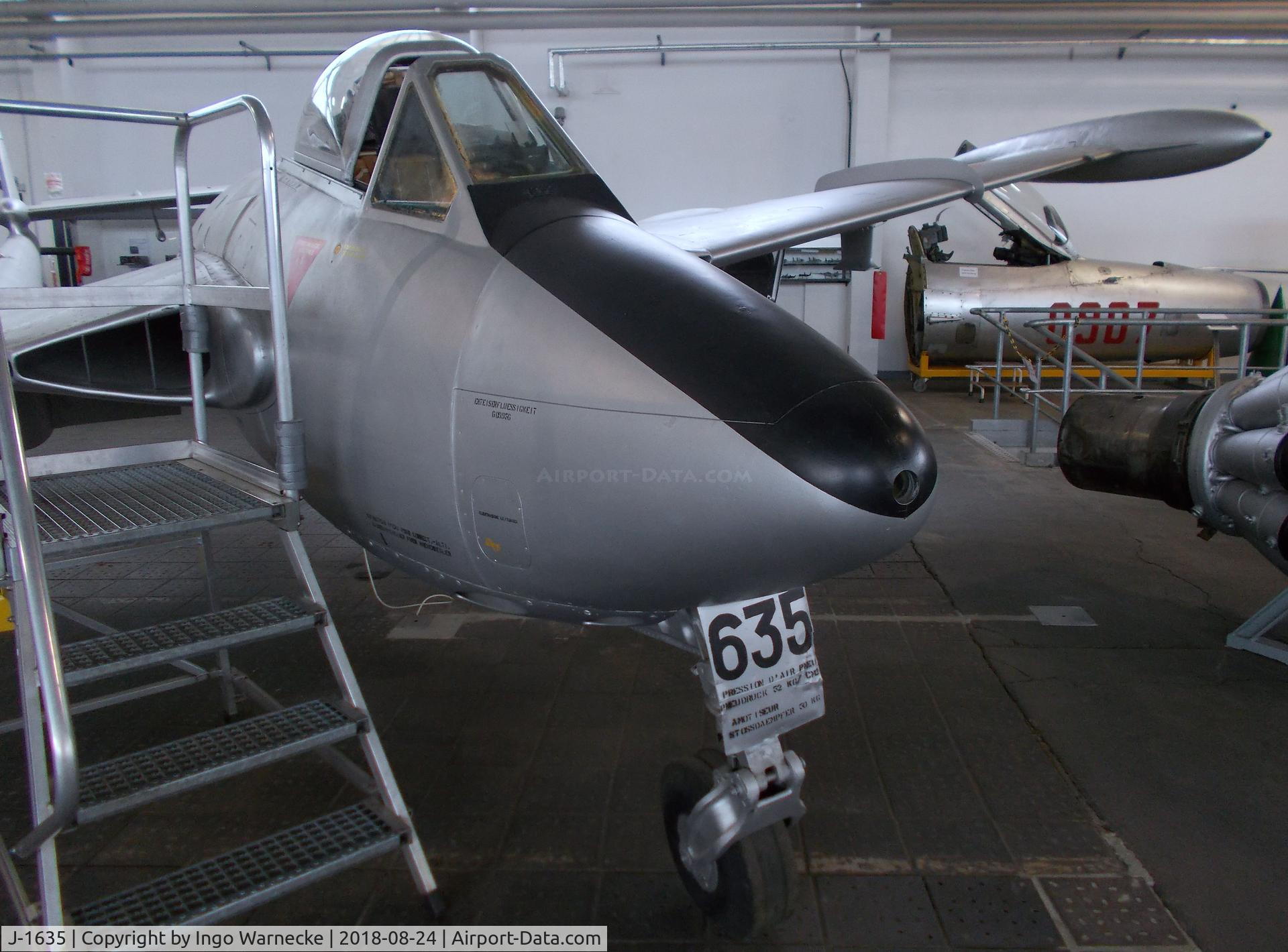J-1635, 1949 De Havilland (F+W Emmen) DH-112 Venom FB.50 C/N 845, De Havilland D.H.112 Venom Mk1R FB50 at the Museum für Luftfahrt u. Technik at Wernigerode