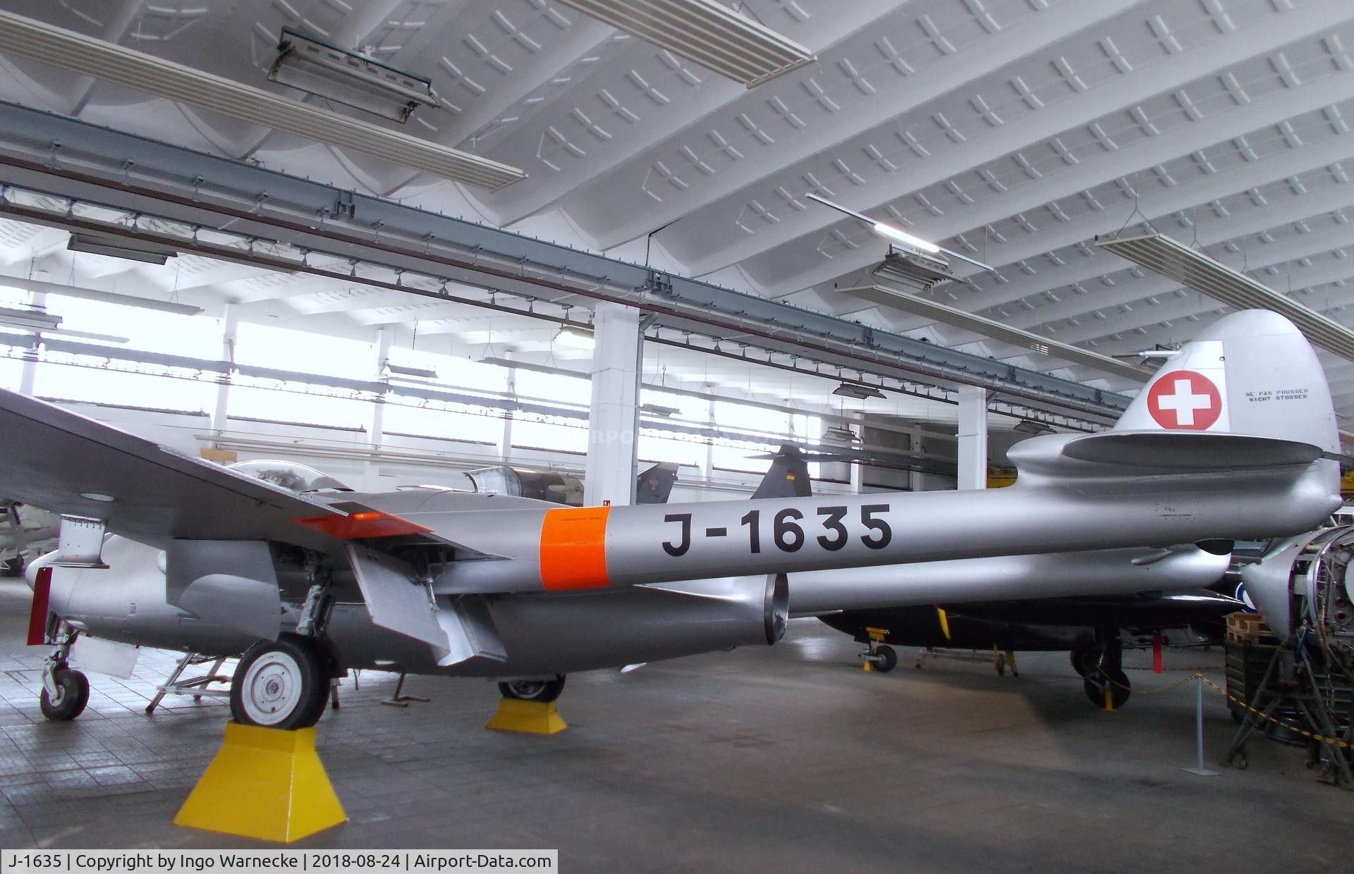 J-1635, 1949 De Havilland (F+W Emmen) DH-112 Venom FB.50 C/N 845, De Havilland D.H.112 Venom Mk1R FB50 at the Museum für Luftfahrt u. Technik at Wernigerode