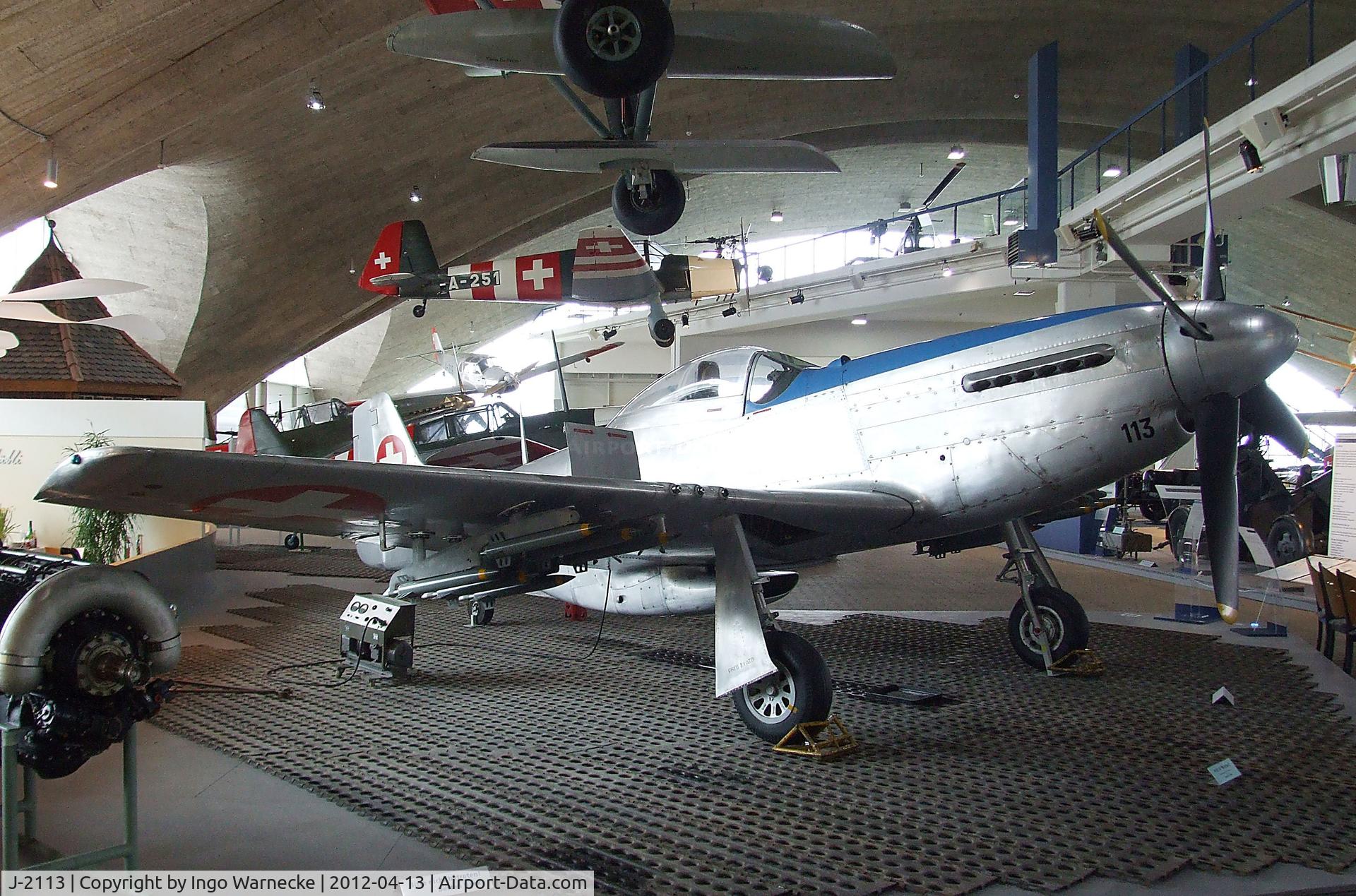 J-2113, 1944 North American P-51D Mustang C/N 122-39808, North American P-51D Mustang at the Flieger-Flab-Museum, Dübendorf