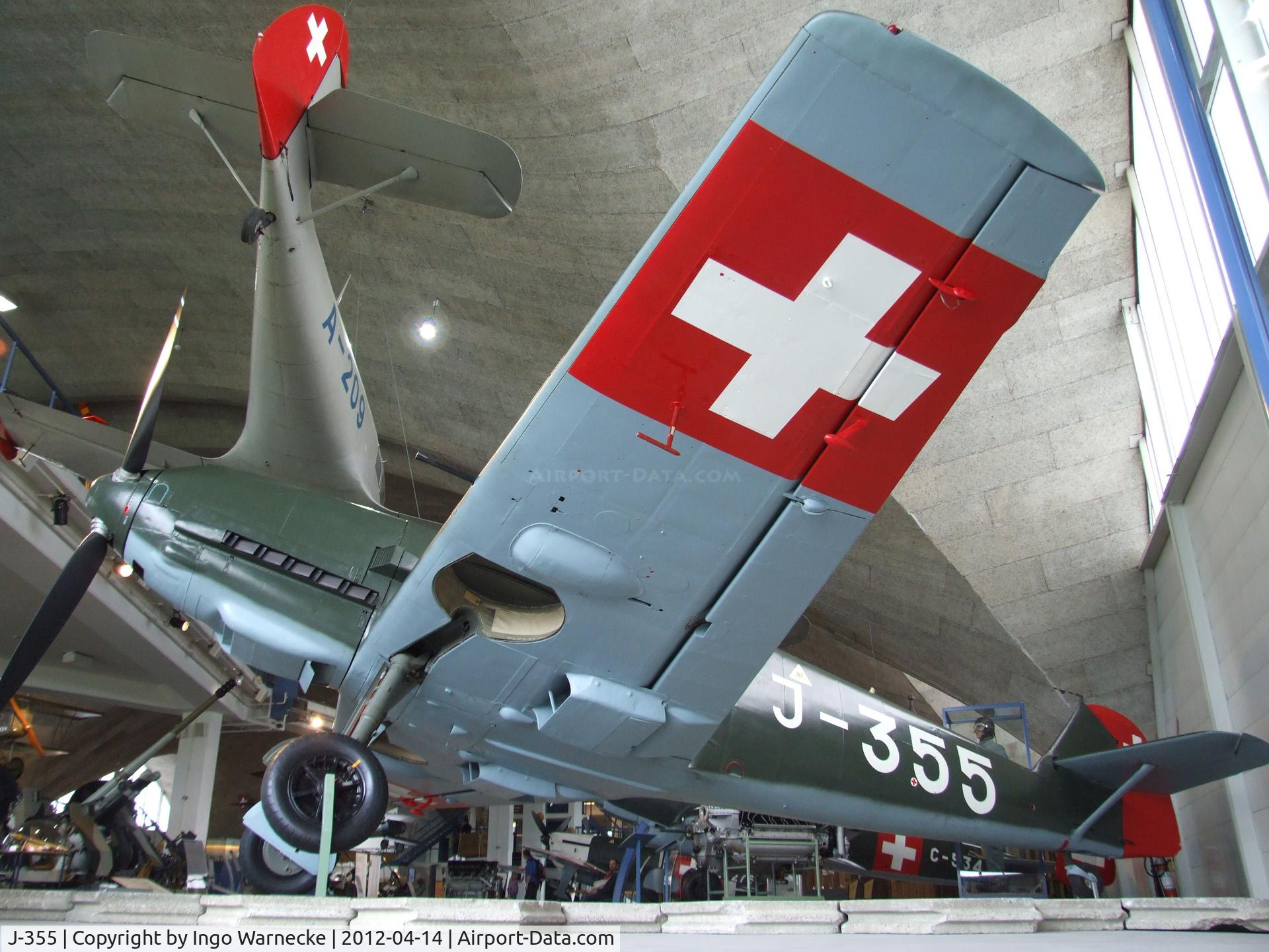 J-355, Messerschmitt Bf-109E-3 C/N 2242, Messerschmitt Bf 109E-3 at the Flieger-Flab-Museum, Dübendorf
