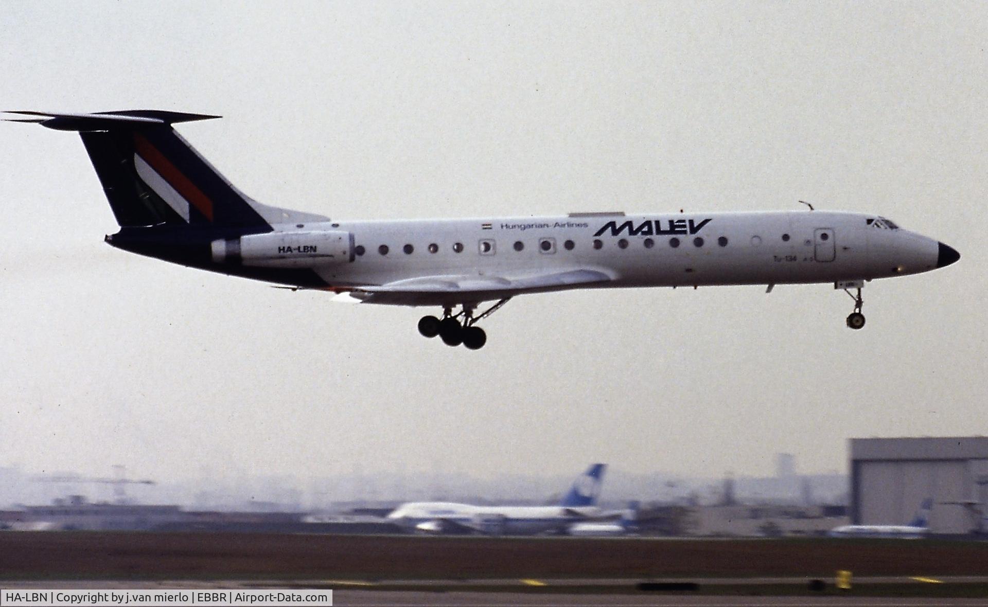 HA-LBN, 1974 Tupolev Tu-134A-3 C/N 12096, Scan from slide