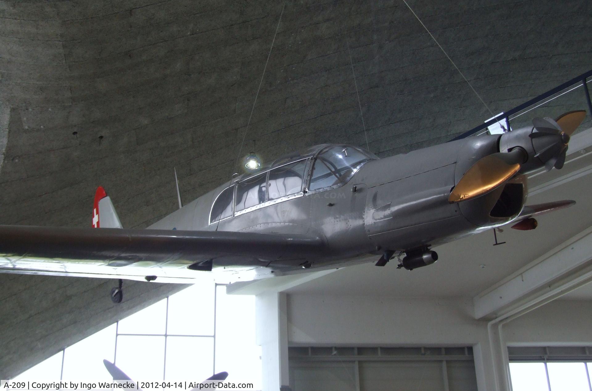 A-209, Messerschmitt Bf-108B-1 Taifun C/N 2083, Messerschmitt Bf 108B-1 Taifun at the Flieger-Flab-Museum, Dübendorf