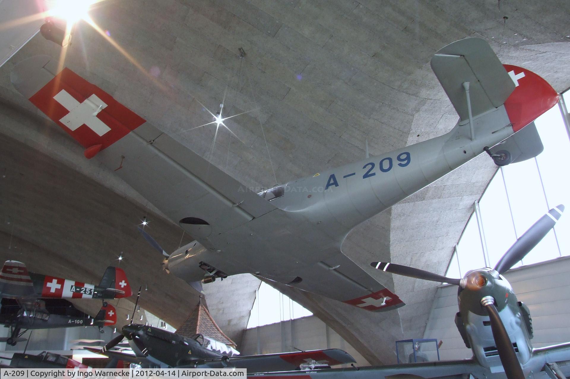 A-209, Messerschmitt Bf-108B-1 Taifun C/N 2083, Messerschmitt Bf 108B-1 Taifun at the Flieger-Flab-Museum, Dübendorf