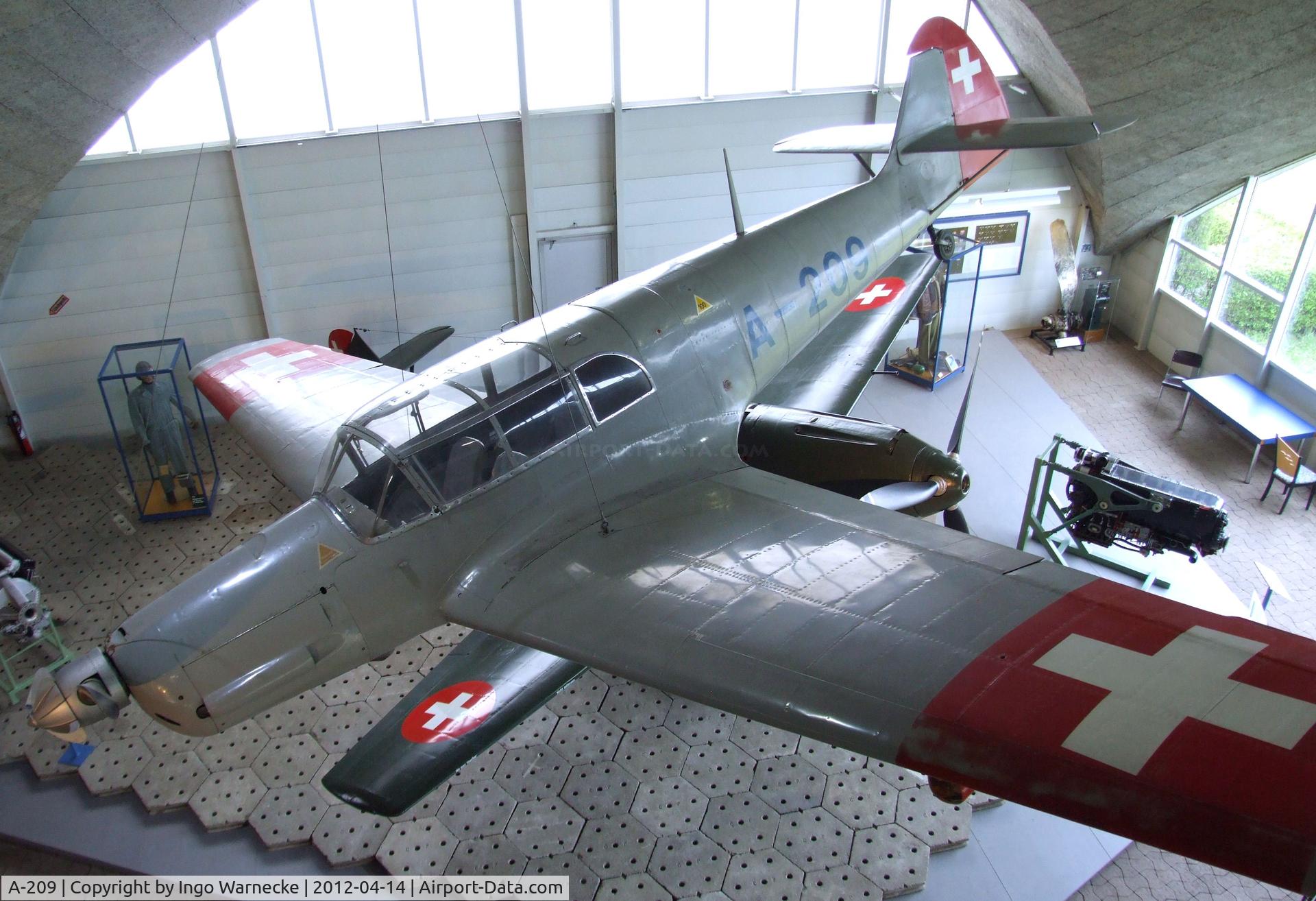 A-209, Messerschmitt Bf-108B-1 Taifun C/N 2083, Messerschmitt Bf 108B-1 Taifun at the Flieger-Flab-Museum, Dübendorf