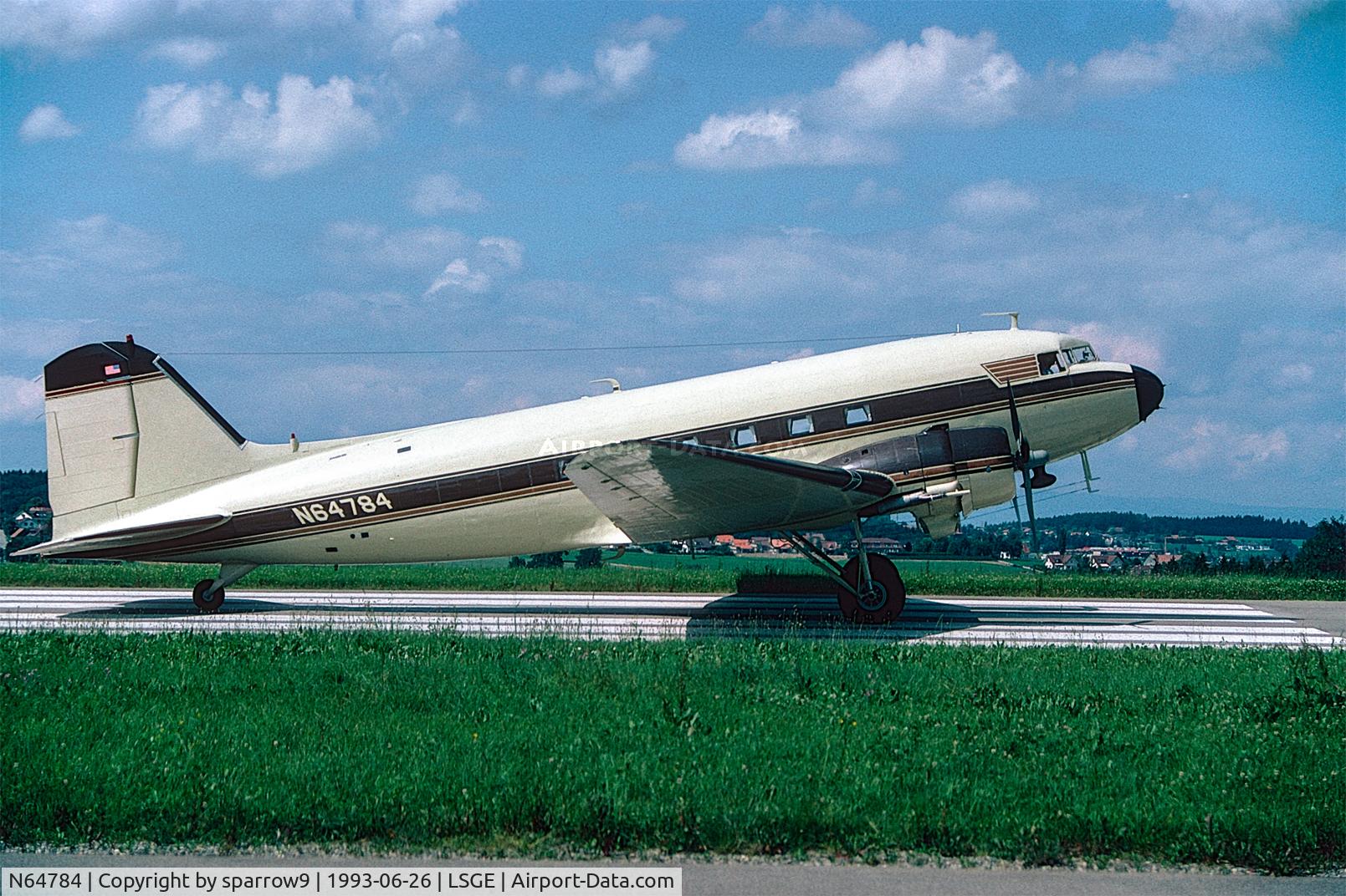 N64784, 1944 Douglas DC3C-S1C3G (C-47A) C/N 14037, RIO Ecuvillens. Scanned from a slide.